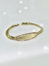 ESCLAVA PETATILLO PLACA BISELADA - 18 cm x 6 mm - Oro Rosa - ORO 10K