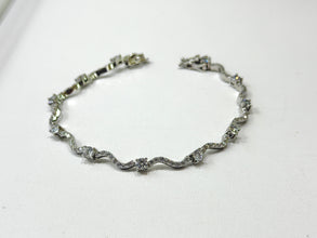 PULSERA 0NDAS ZIRCONIA - PLATA .925
