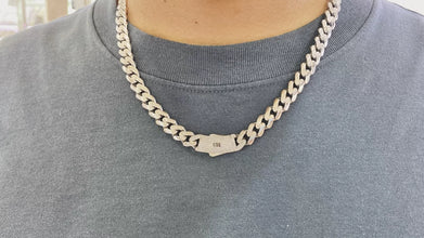 CADENA MÓNACO CH - BARBADA CUBANA ITALY - 9 MM - PLATA .925