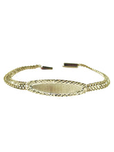 ESCLAVA PETATILLO PLACA BISELADA - 18 cm x 6 mm - Amarillo - ORO 10K