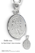 CADENA CON MEDALLA DOBLE VISTA - ARCÁNGEL MIGUE + VIRGEN GUADALUPE - PLATA .925