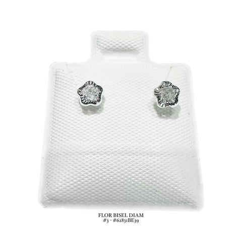 BROQUEL FLOR ZIRCONIA BISEL DIAMANTADO - CHICO