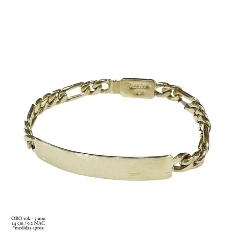 ESCLAVA CART H. MANO - 14 CM - 5 MM - ORO 10K