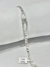 PULSERA PLACA LLAVE SAN BENITO - PIEDRA COLORES - PLATA .925