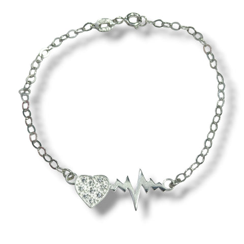 PULSERA ELECTROCARDIOGRAMA - PLATA .925