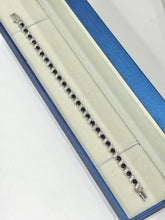 PULSERA VIÑETAS ZIRCONIA AZUL- PLATA .925