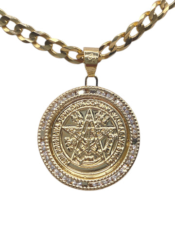 DIJE PENTAGRAMA / TETRAGRAMATON - 2.4 cm - ORO 10K
