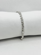 PULSERA FIGURAS GEOMÉTRICAS ZIRCONIA BLANCA - PLATA .925