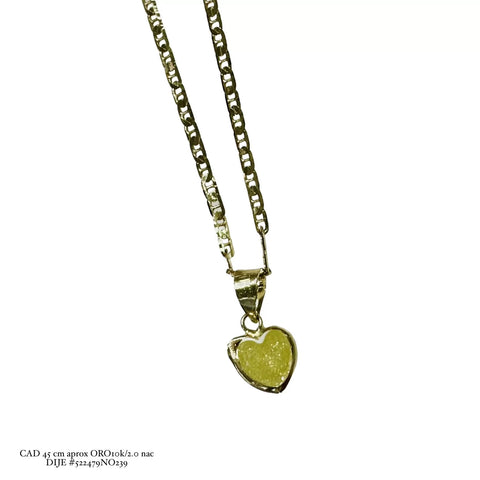 GARGANTILLA CORAZÓN ZIRCONIA - DORADO
