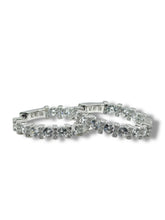 ARRACADA GRANDE VIÑETAS ZIRCONIA - BROCHE CLICK - PLATA .925