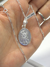 CADENA CON MEDALLA DOBLE VISTA - ARCÁNGEL MIGUE + VIRGEN GUADALUPE - PLATA .925