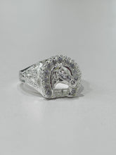 ANILLO HERRADURA CABALLO CON PIEDRA - PLATA .925