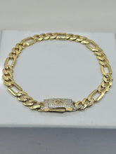 PULSO FIGARO CART 3x1 - Broche piedra - 21 cm x 6.5 mm - ORO 10K