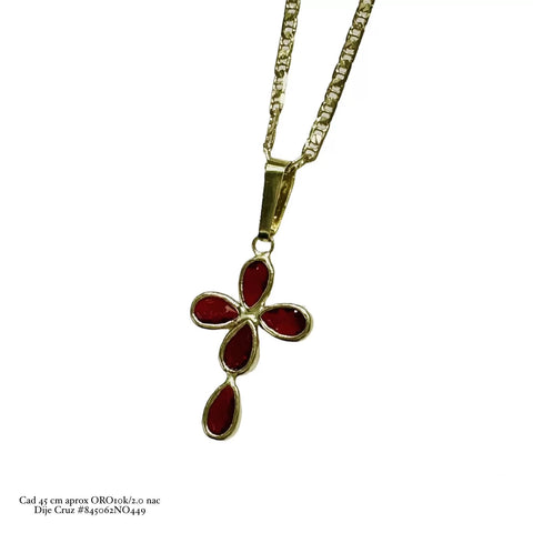 GARGANTILLA CON CRUZ GOTITAS - ROJO