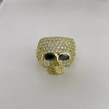 ANILLO CALAVERA CON ZIRCONIAS - ORO 10K