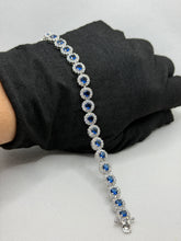 PULSERA CIRCULOS ZIRCONIA AZUL - PLATA .925