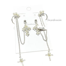 LAMBADA CADENAS CON CRUZ PERLA - PLATA .925