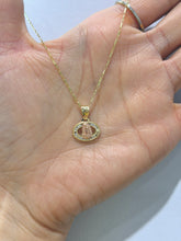 CADENA CON MEDALLA VIRGEN DE GUADALUPE OVALADA HORIZONTAL - ROSA - ORO 10K