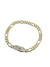 PULSO FIGARO CART 3x1 - Broche piedra - 16 cm x 5 mm - ORO 10K