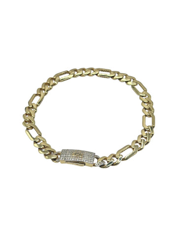 PULSO FIGARO CART 3x1 - Broche piedra - 18 cm x 6.5 mm - ORO 10K