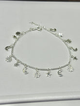 TOBILLERA DIJES COLGANTES - SOL Y LUNA - PLATA .925