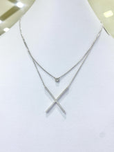 GARGANTILLA DOBLE EQUIS ZIRCONIAS - PLATA .925