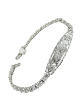 PULSERA PLACA SAN JUDAS TADEO - PIEDRA BLANCA - PLATA .925