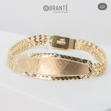 ESCLAVA PETATILLO CON PLACA BISELADA DIAMANTADO - ORO 10K