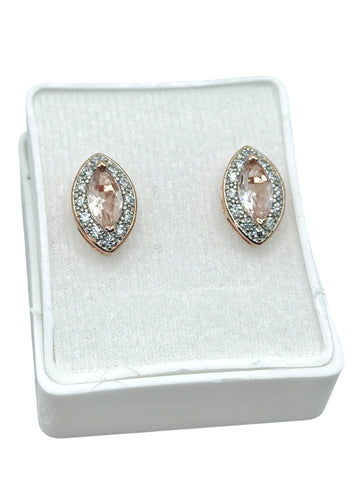 ARETE MARQUISE ROSE GOLD - PLATA .925
