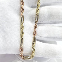 CADENA TORSAL FÍGARO ORO FLORENTINO 60 CM - 4MM - ORO 10K