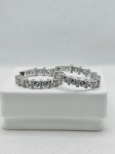 ARRACADA GRANDE VIÑETAS ZIRCONIA - BROCHE CLICK - PLATA .925