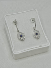 ARETE MEDIA ARRACADA CON OJO COLGANTE - PLATA .925
