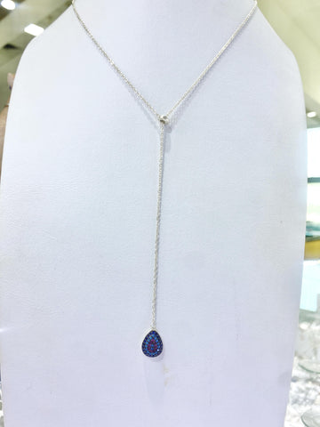 COLLAR CORBATERO GOTA COLORES - PLATA .925