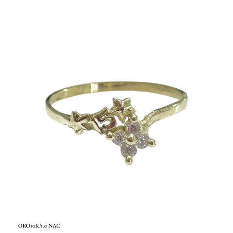 ANILLO 15 AÑOS - ESTRELLAS - ORO 10K