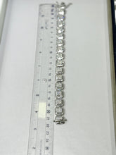 PULSO CUADROS BAGUETTE ZIRCONIA ITALY 22 cm - PLATA .925