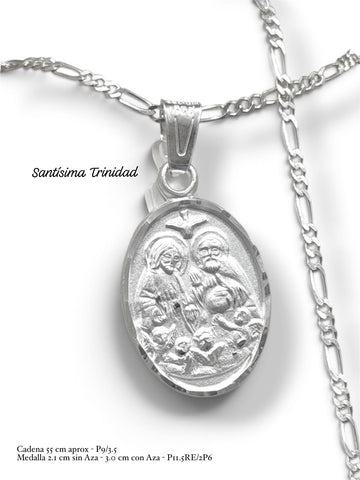 CADENA CON MEDALLA SANTÍSIMA TRINIDAD - PLATA .925