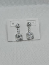ARETE CUADRO 1 BAGUETTES  - PLATA .925