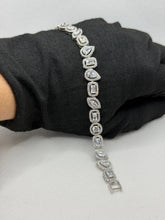 PULSERA GOTAS CON RECTÁNGULO ZIRCONIAS - PLATA .925