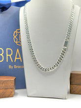 CADENA BARBADA - HECHA A MANO - 60 CM x 5.5 mm - PLATA .925