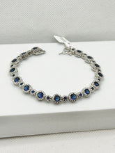 PULSERA CIRCULOS ZIRCONIA AZUL CHICO Y GRANDE - PLATA .925