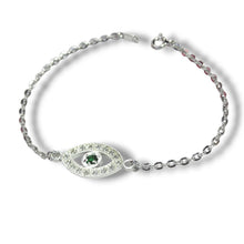 PULSERA OJO ZIRCONIAS - PLATA .925 - VERDE