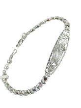 PULSERA PLACA SAN JUDAS TADEO - PIEDRA COLORES - PLATA .925