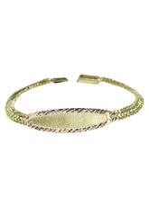 ESCLAVA PETATILLO PLACA BISELADA - 18 cm x 6 mm - Oro Rosa - ORO 10K