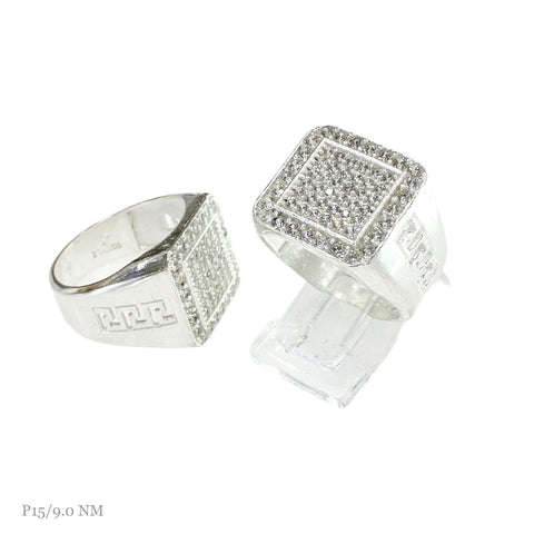 ANILLO CUADRO ZIRCONIA CON GRECAS