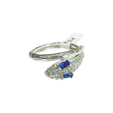 ANILLO SERPIENTE DETALLE AZUL - PLATA .925