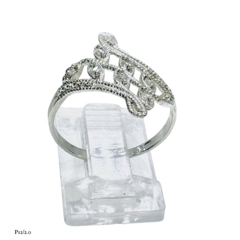 ANILLO HOJITAS CON ZIRCONIA - PLATA .925