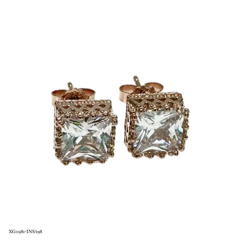 ARETE CUADRO BISEL CHAPEADO EN ORO