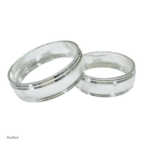 ARGOLLA DIAMANTADO MARGEN LINEAS HORIZONTALES - PLATA .925