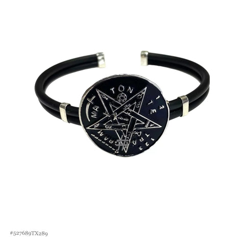 BRAZALETE CAUCHO TETRAGRAMATON - PLATA .925