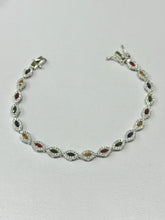 PULSERA SEMILLAS ZIRCONIA COLORES - PLATA .925